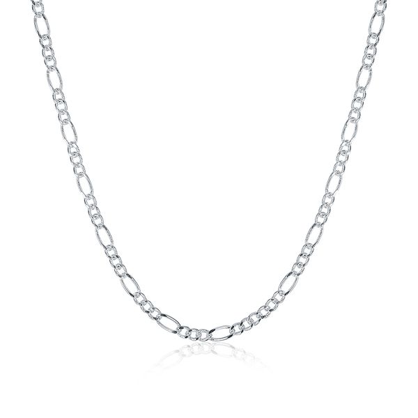Modeschmuck Silberkette 925 Halskette 2 mm Figarokette für Frauen Mädchen 16 18 20 22 24 Zoll