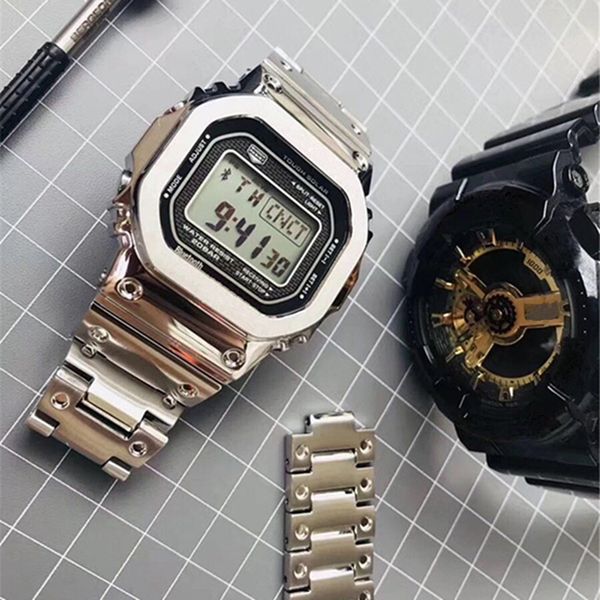 

Fa hion 2019 new hock watch new g tyle wri twatch reloj quare dial military led di play bracelet clock for man with tainle teel trap