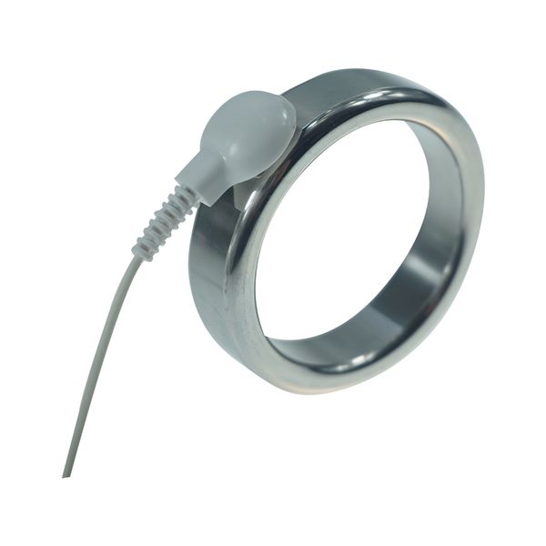 FAI DA TE 5 formati per scegliere scosse elettriche in acciaio inox anello del rubinetto del pene vibratore metallo elettrostimolazione accessorio giocattoli del sesso Y18102306