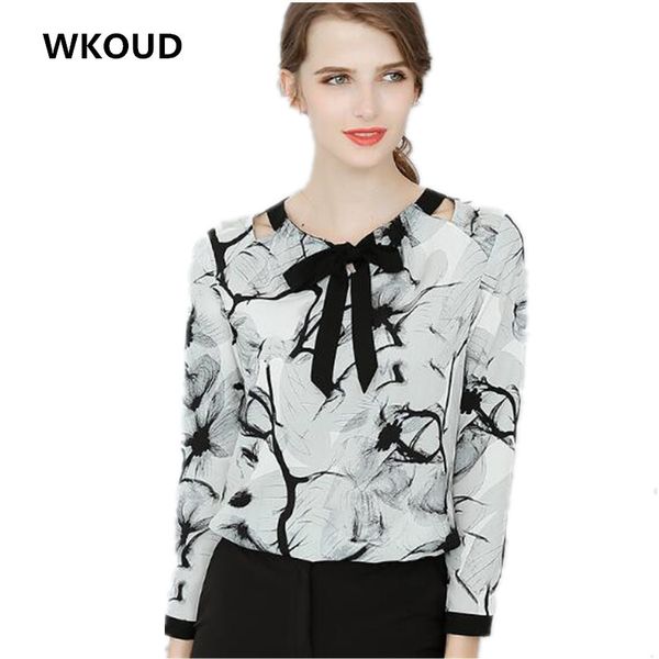 

wkoud 2018 women vintage colorful blouses fashion long sleeve chiffon blusas new casual shirts feminina t8048, White