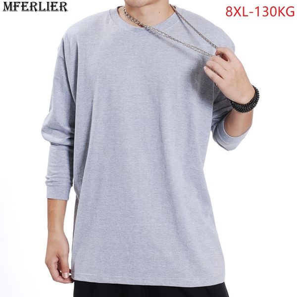 

mferlier autumn 2018 men t-shirts plus size big 6xl 7xl 8xl long sleeve high street hipster cotton tshirt 48 50 52 54 56 blue 46, White;black