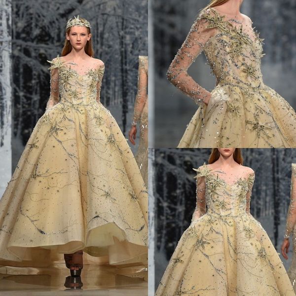 

ziad nakad последний бальное платье вечерние платья роскошные бисером блестки кристалл бархат с длинным рукавом индивидуальные jewel шеи пар, Black;red