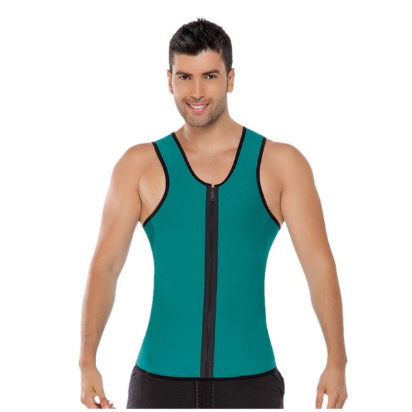 

men green latex zipper weight vest body shaper wear plus size 2xl mens bodysuit corsets for men roupa interior, Black;brown