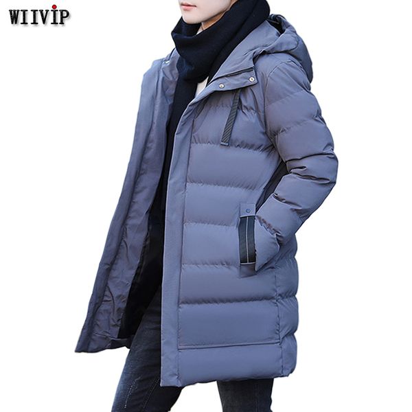 

winter casual down jacket men's coats hooded warm jackets down overcoat yw213, Black