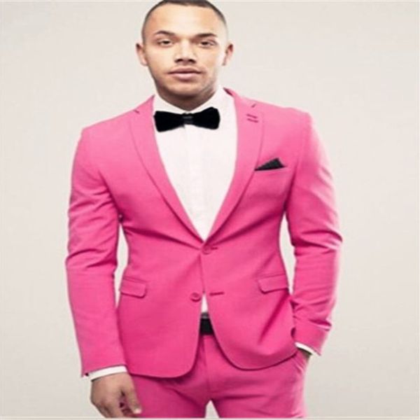 

the latest tailored rose red men's slim casual dress custom men's coat dance party suit shawl 2 coat pants, White;black
