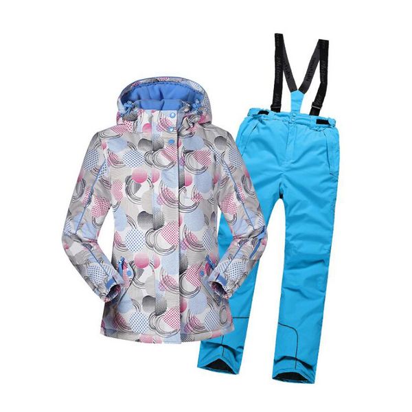 

2 pcs girls snowboard set winter jacket+pants windproof kids skiing jacket children outdoor thick hooded sports suits 2xl