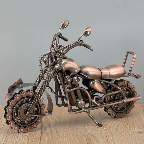 Ferro forjado grande Handmade Motocicleta Modelo Collectible Art Escultura Moto Para decoração de interiores decoração moderna arte em casa