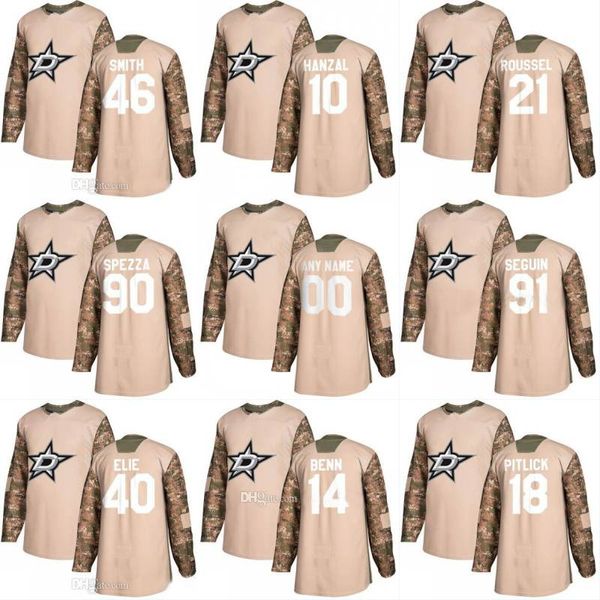

2018 Camo Veterans Day 6 Julius Honka 28 Stephen Johns 3 John Klingberg 23 Esa Lindell Dallas Stars Custom Hockey Jerseys