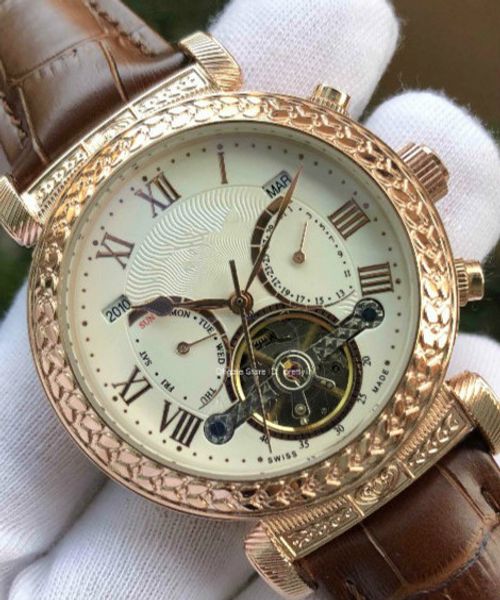 

Hot Sale Brand Luxury Fashion Leather Mens Quartz Moon Phases Designer Double-faced Wristwatch Automatic Watch Best Watches Wristwatches
