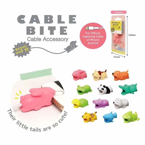 

Cable bite protector for iphone cable winder phone holder acce ory organizer rabbit dog cat animal doll model funny