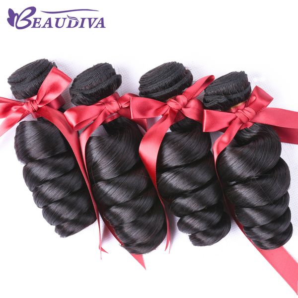 

unprocessed virgin human hair extension grade 7a peruvian loose wave 4 bundles deals natural color no shedding&tangle hair bundles, Black