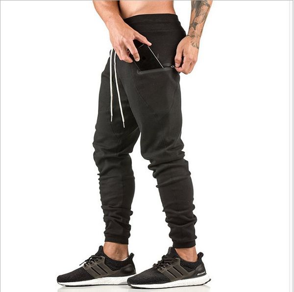 

udarink asrv men fitness sporting slimming sweatpants men breathe air for leisure long pants, Black