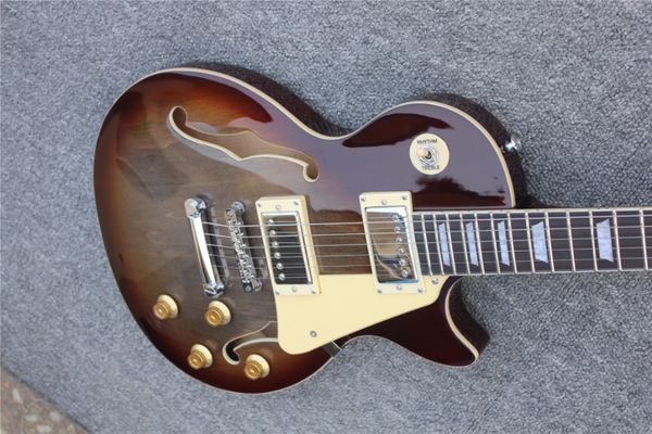 

E electric guitar hollow body mall jazz f hole electric guitar