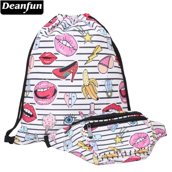

deanfun 2pcs/set 3d printed waist pack set multifunctional women fashion fanny bags ds3
