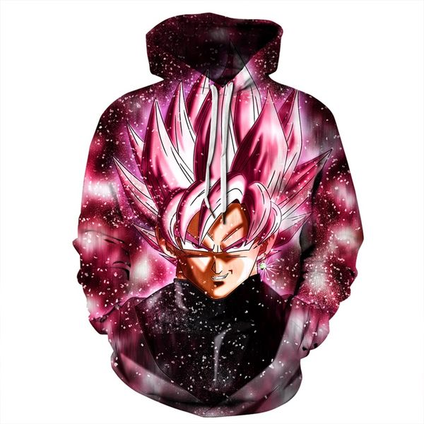 

новый arrrval мода мужчины / женщины аниме dragon ball смешно 3d печатных гоко crewneck толстовка толстовки мода повседневная толстовки h177, Black
