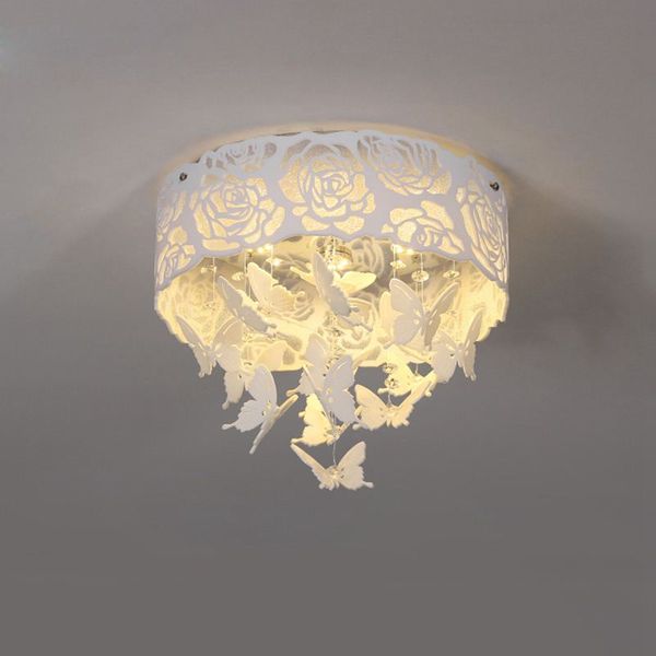 2019 Oovov White Rose Butterfly Crystal Ceiling Lamps Round Led Hollow Out Child Room Baby Room Bedroom Living Room Ceiling Light From Oovov 161 93
