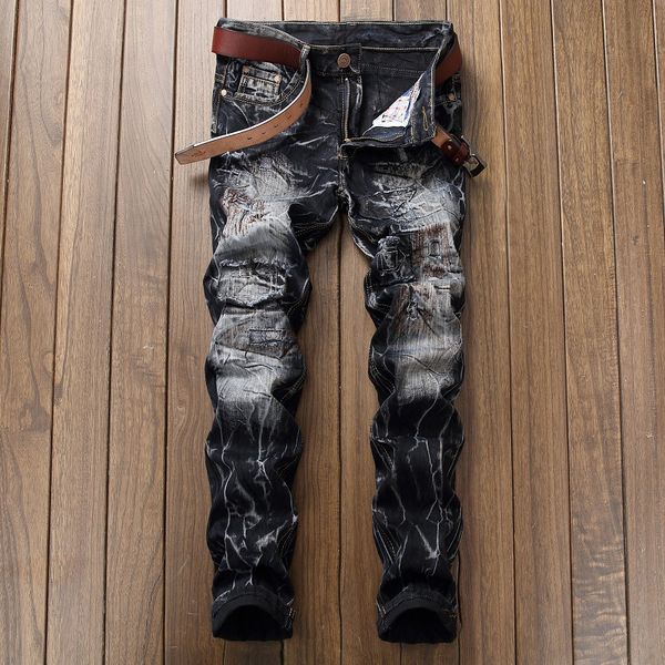 

Fashion Casual Hole Jeans for Men Hip Hop Jeans Regular Straigh Jeans Plus Size 28-42