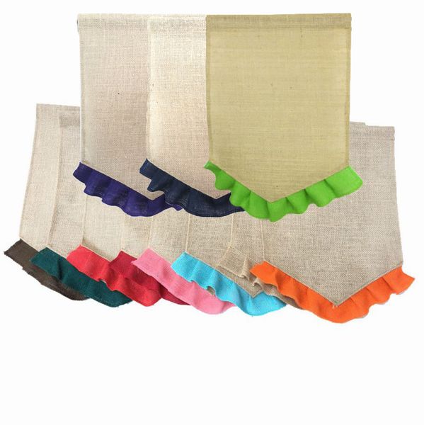 

burlap garden flags diy party guide flag portable blank banner party garden decorations for wedding halloween christmas 13 colors yw321