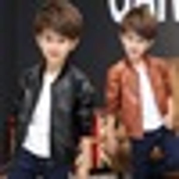 

2018 new baby boy faux leather jacket boys coat black and brown color children jackets manteau garcon kids jacket, Blue;gray
