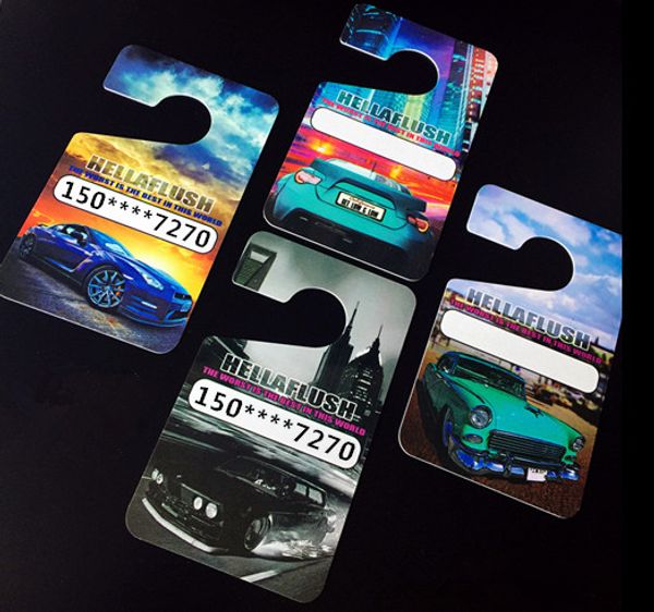 

car auto fashion pendant interior rear view mirror ornament hellaflush temporary car parking card phone number card plate