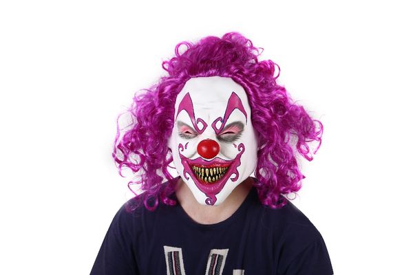 

halloween scary clown costumes mask with hairs masks demon horror snake tongue mask props zombie clown devil