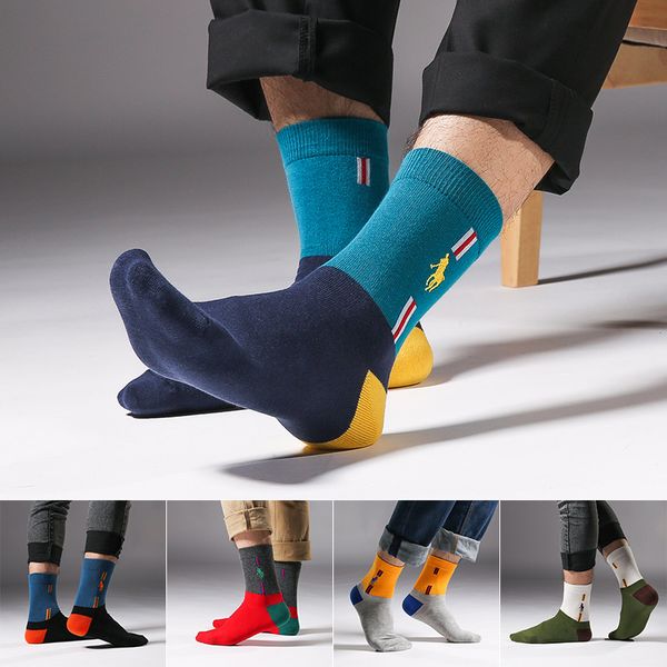 

5 packs men's funny casual combed cotton novelty crazy fancy socks, Black