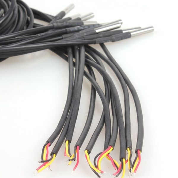 

10pcs durable 3m waterproof digital temperature temp sensor probe ds18b20 stainless steel ds18b20 original chip