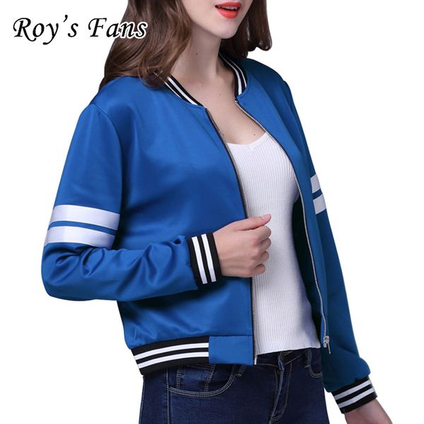 

roy's fans fashion women autumn jacket long sleeve solid casual zippr short jacket for women basic concise jackets, Black;brown