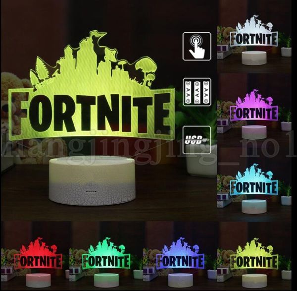 Compre Lampada 3d Fortnite Sinal Conduziu A Luz Da Noite 7 Cores Mudanca Toque Mesa De Mesa Presentes De Arte 3d Luz Da Noite Kka5521 De B2b Baby - 