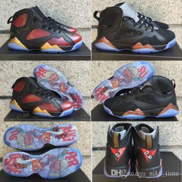 

Cheap New Cheap 7 Doernbecher DB Basketball Shoes For Men Cheap Damien Red Black Gold And Black Bronze Sneakers Size US 8-13