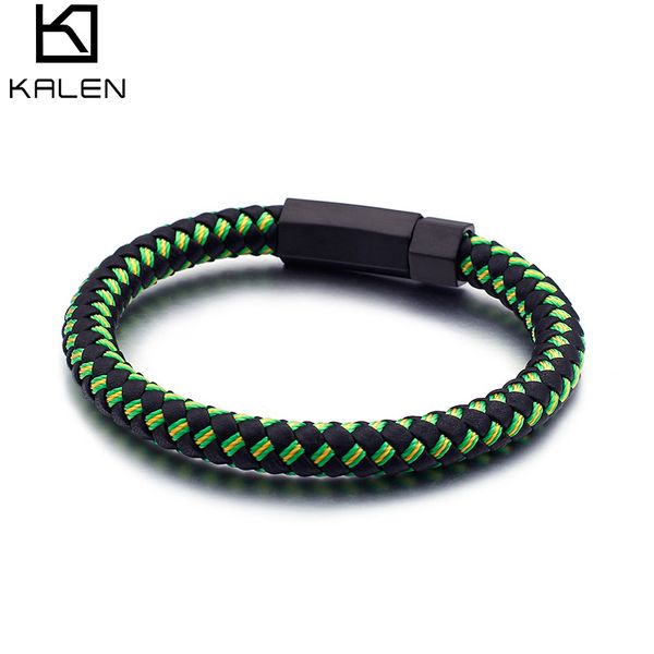 

bracelet bracelets for men women black green new arrival leather nylon rope 2018 sports jewelry kalen, Golden;silver