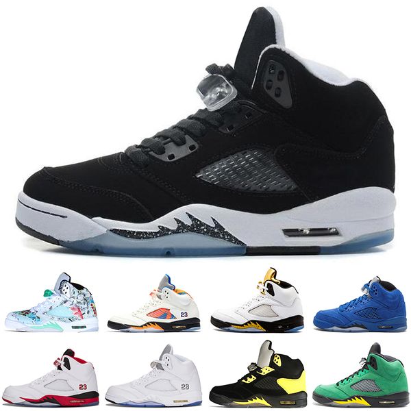 

5 5s Wings International Flight Mens Basketball Shoes Olympic Gold Medal Red Blue Suede OG Metallic Black men sports sneakers designer 7-13