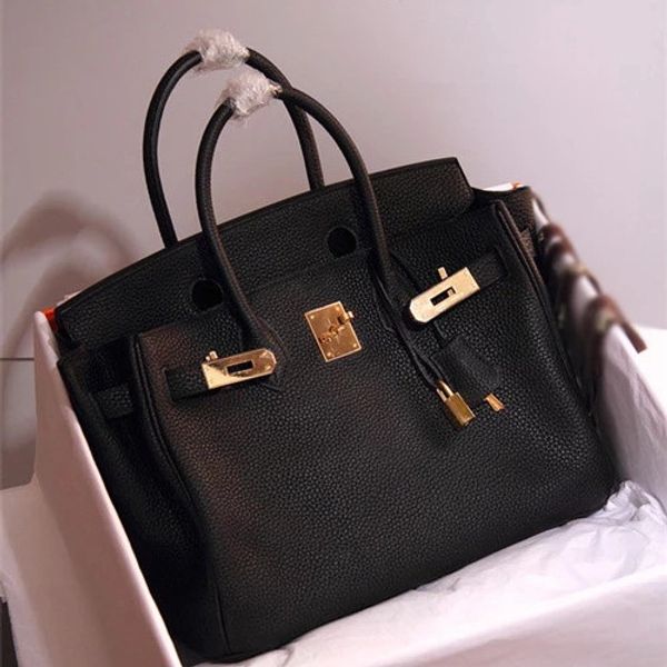 

Togo leather vintage handbag women bag brand de igner 30cm 35cm 40cm handbag decorative genuine leather bag cro body and houlder bag