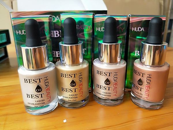 

2018 Makeup beauty Best of Best liquid highlighter net 12*15ml high quality 4 color highlighter foundation DHL Free shipping