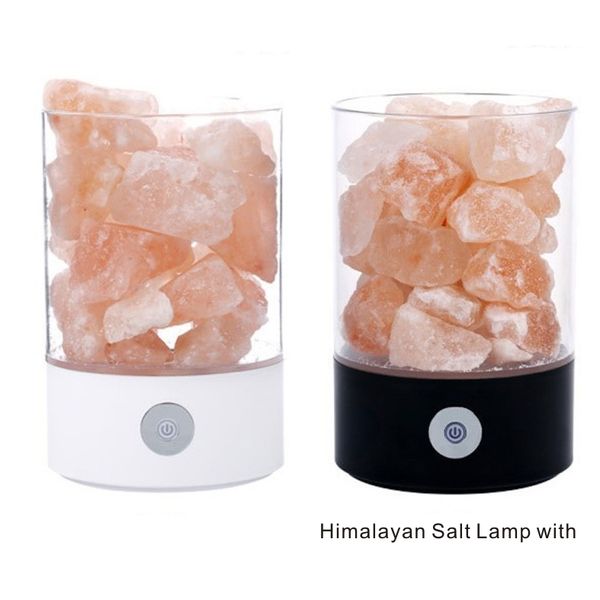 

new himalaya salt lamp, increase the content of air negative ion, restrain radiation, help sleep, 7 color night lamp
