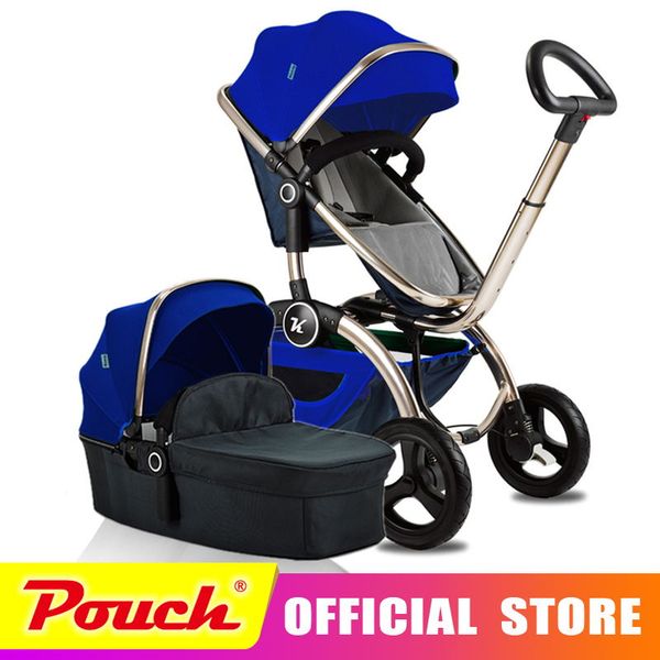

kuudy luxury baby stroller folding baby carriage high landscape sit and lie for newborn infant four wheels