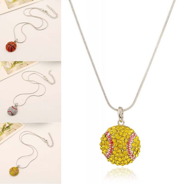 

fashion accessories silver & orange alloy basketball pendant necklace girls women's charm jewelry d779s
