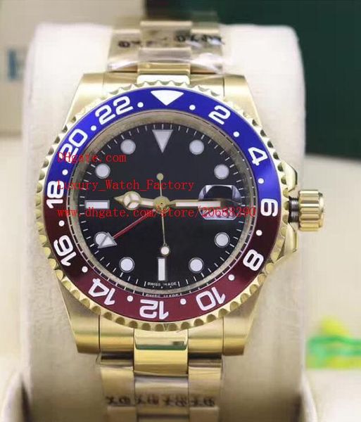 

роскошные высокое качество часы 40мм по gmt 116710 116713 116713 116719 золото азия 2813 автоматическое движение механические мужские часы 4, Slivery;brown