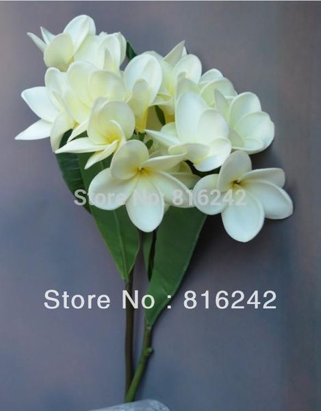 Acheter Real Touch Flowers Blanc Rose Fushia Frangipanier Spray Bouquets De Mariée Mariage Avec Des Fleurs De Frangipanier Stem10 De 11489 Du