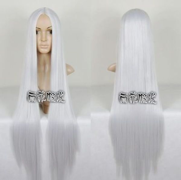 

fashion long silver midsplit straight cosplay wig +ing, Black;brown