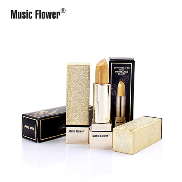 

music flower long-lasting moisturizing glier gold lipstick cosmetic make up