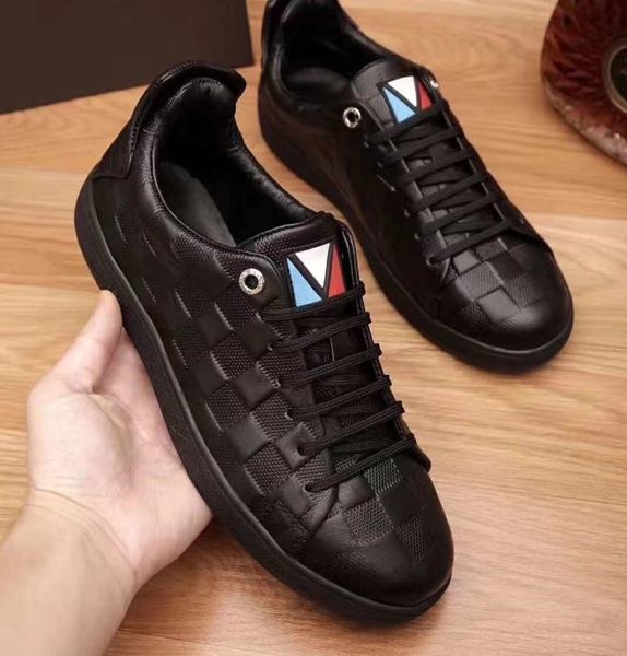 

with box)luxury women leather special print leather sneaker rubber sole branded women casual shoes 91335, Black