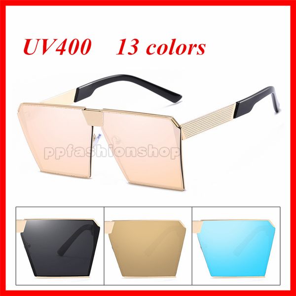 

new mens woman luxury fashion metal sunglasses oversized sunglasses sunglasses for mens women 13 colors optional, White;black