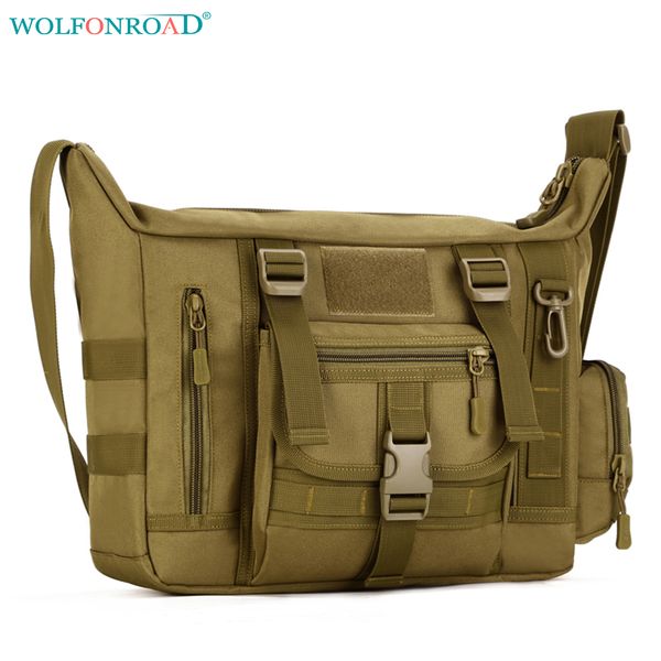 

wolfonroad tactical messenger bag outdoor sport single shoulder bag men big large hiking hunting bags city jogging bags