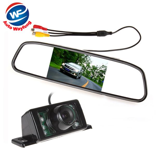 480 x 272 4.3 Polegada TFT LCD Display Car Espelho Retrovisor Monitor + 7 IR Luzes Visão Noturna Retrovisor Invertendo Câmera de Backup