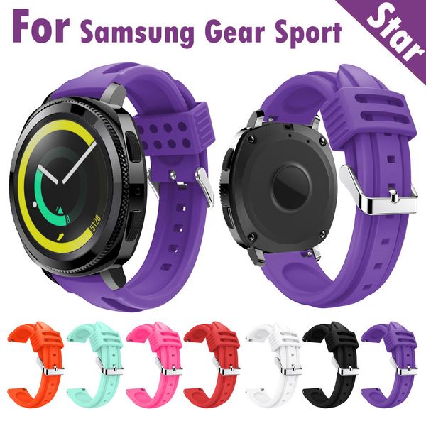 

silicone watch band fashion sports soft silicone replacement wristband wrist strap for samsung gear sport #1212, Black;brown