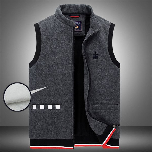 

large size plush vest men's vest men's casual jacket, Black;white
