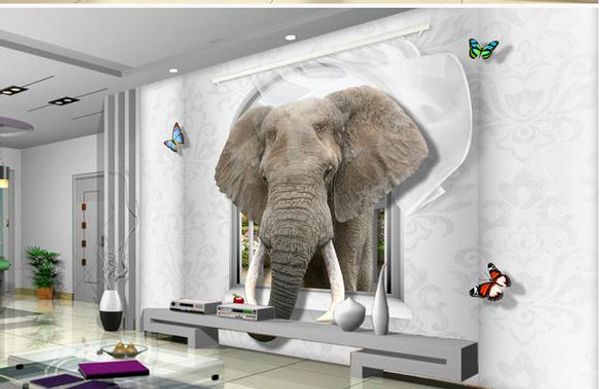 

3d непослушный слон фон стены декоративная живопись обои для стен 3 d для гостиной