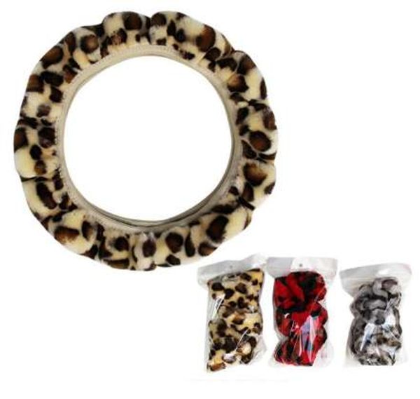 Inverno Universal Soft Leopard Quente Capas de Pelúcia Carro Capa Capa de Volamento de Carro de Veludo Auto Decoração