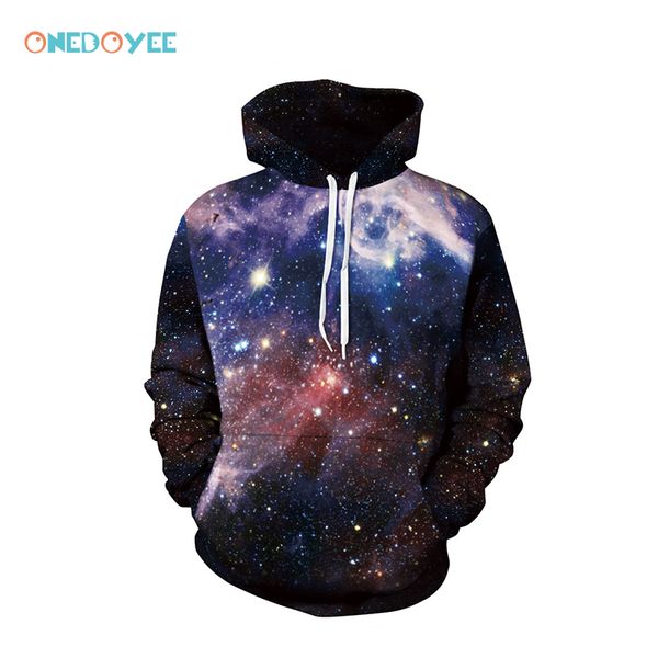 

onedoyee galaxy men hoodies sweatshirts 3d print sweatshirt hooded hoodies men/women clothing casual outwear pullovers, Black